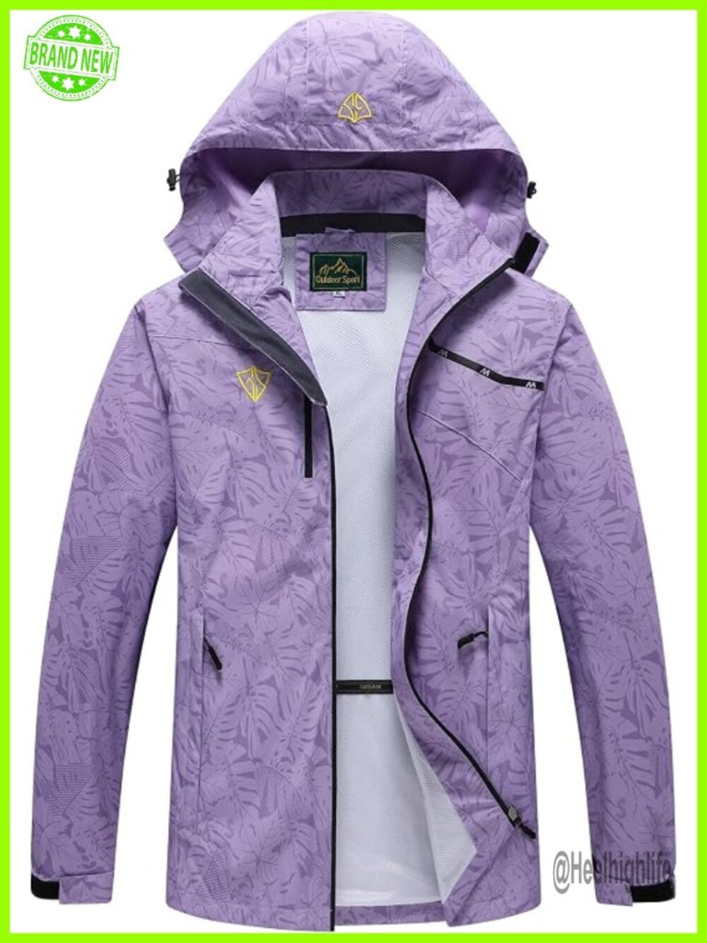 Waterproof Windproof Rain Jacket Lightweight Packable Hooded